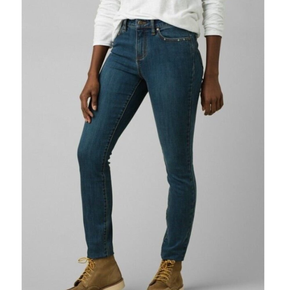 NEW PrAna Sienna Jean Size Women's 2 Fitted True Blue Straight Denim NEW $109